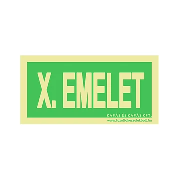 10. emelet utánvilágító tábla