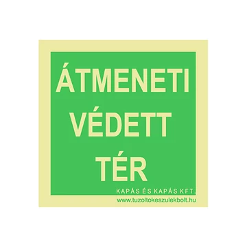 Átmeneti védett tér utánvilágító tábla