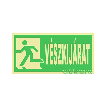 Vészkijárat (ISO) utánvilágító tábla
