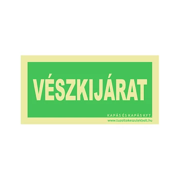 Vészkijárat utánvilágító tábla