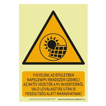 Napelem utánvilágító tábla felirattal