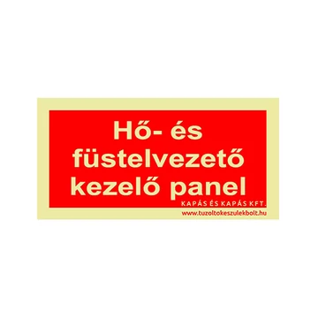 Hő- és füstelvezető kezelő panel utánvilágító tábla