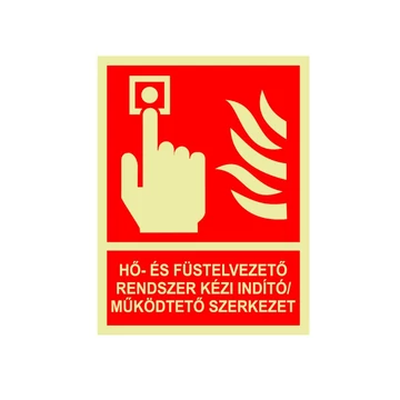 Hő- és füstelvezető rendszer kézi indító szerkezet utánvilágító tábla