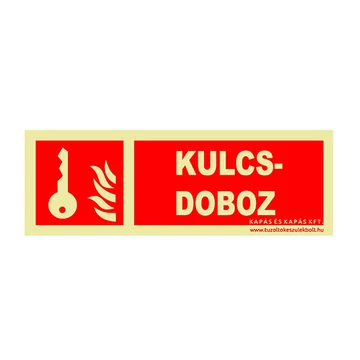 Kulcsdoboz utánvilágító tábla