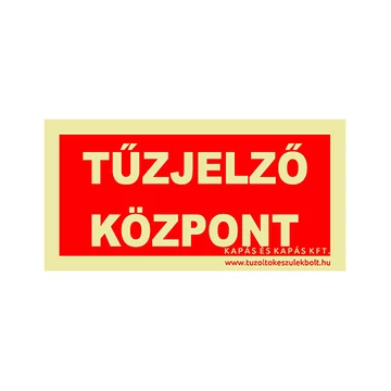 Tűzjelző központ utánvilágító tábla