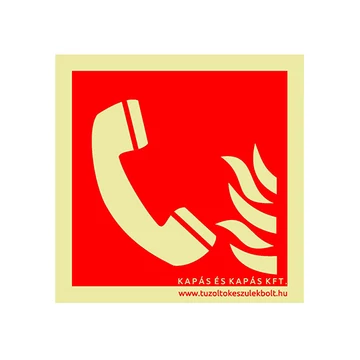 Tűzjelző telefon utánvilágító tábla