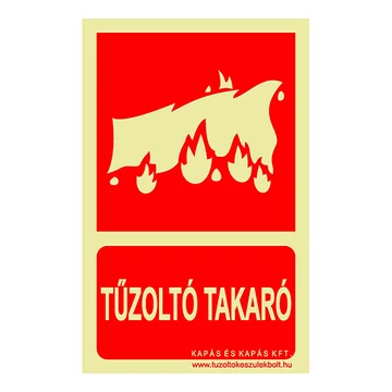 Tűzoltó takaró utánvilágító tábla