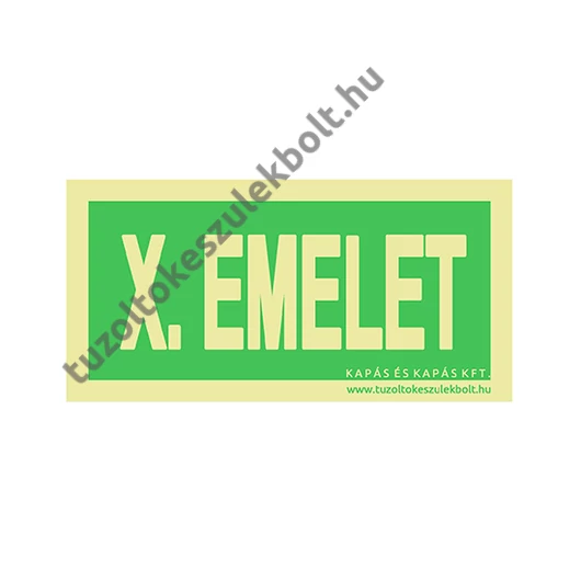 10. emelet utánvilágító tábla