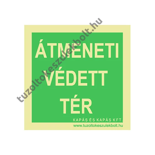 Átmeneti védett tér utánvilágító tábla