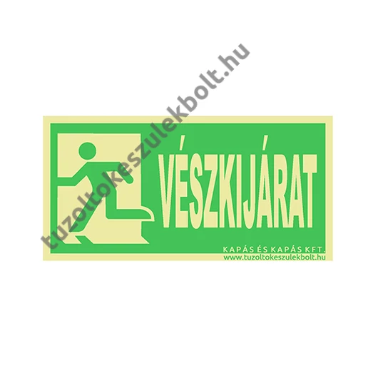 Vészkijárat (ISO) utánvilágító tábla