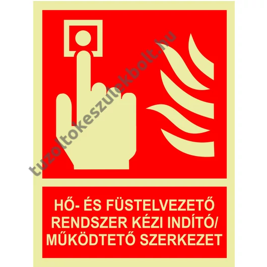Hő- és füstelvezető rendszer kézi indító szerkezet utánvilágító tábla