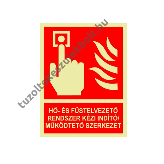 Hő- és füstelvezető rendszer kézi indító szerkezet utánvilágító tábla