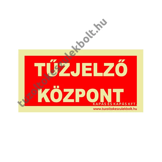 Tűzjelző központ utánvilágító tábla