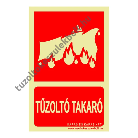 Tűzoltó takaró utánvilágító tábla